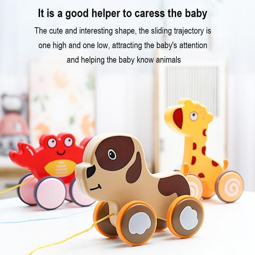 Wooden Pull-Along Dog with String