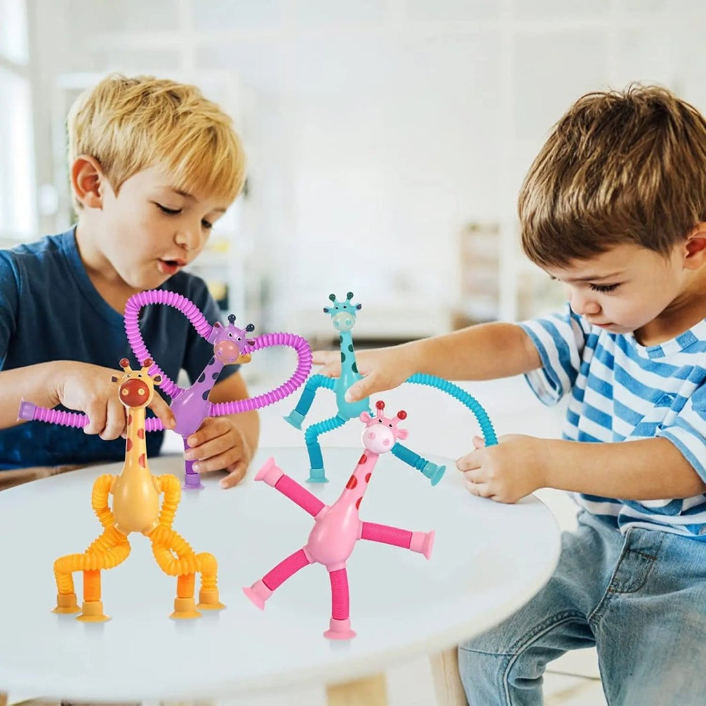 LED Suction Giraffe Pop Fidget Toy – Light-Up Sensory Fun