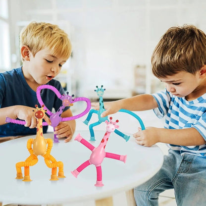 LED Suction Giraffe Pop Fidget Toy – Light-Up Sensory Fun