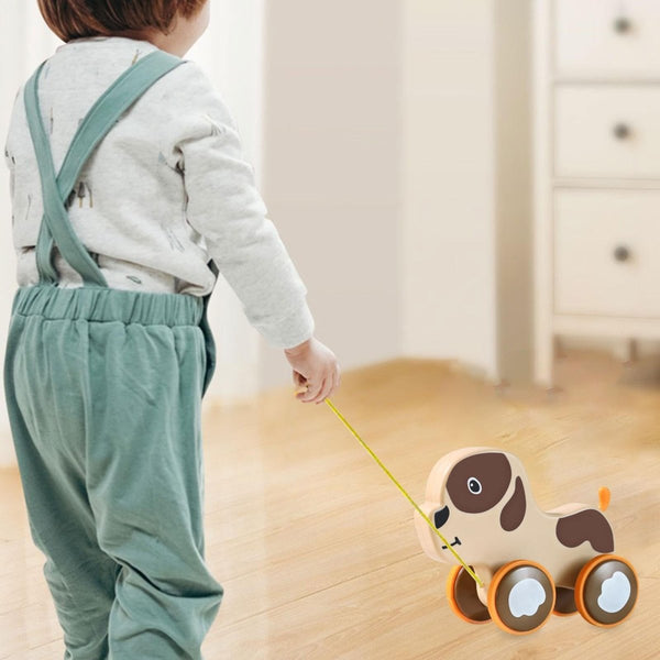 Wooden Pull-Along Dog with String