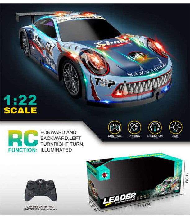 1:22 Scale Remote Controlled Shark Racing Car with LED Lights