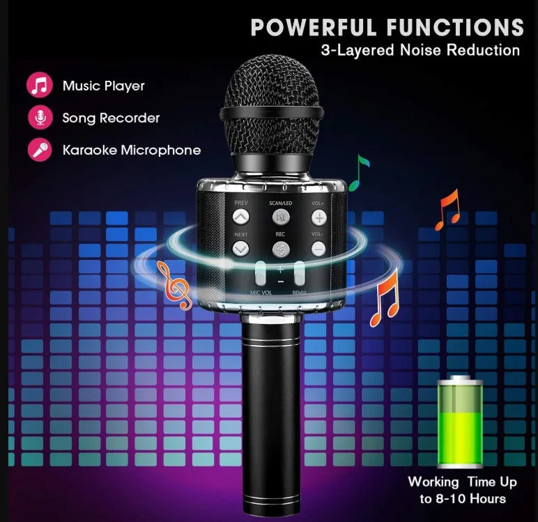 Bluetooth Wireless Microphone with Built-In Speaker