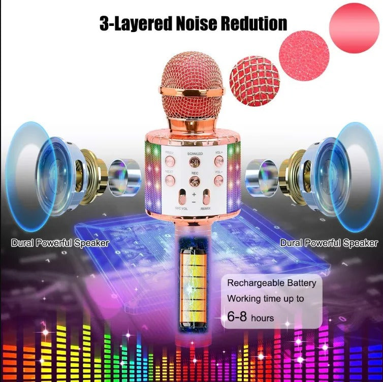 Bluetooth Wireless Microphone with Built-In Speaker