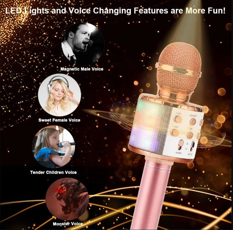 Bluetooth Wireless Microphone with Built-In Speaker