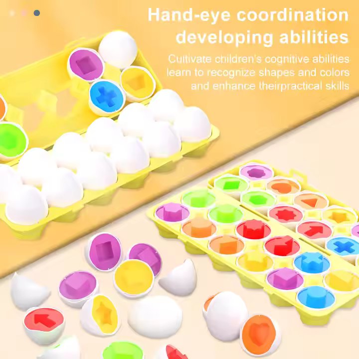 Shape Matching Twist Egg Toy - 12 Pcs Set