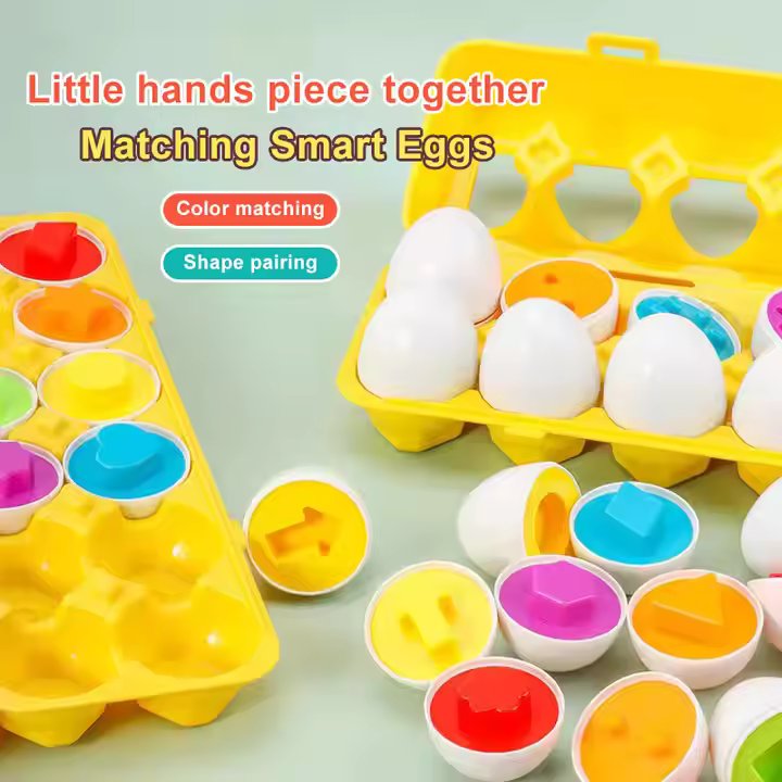 Shape Matching Twist Egg Toy - 12 Pcs Set