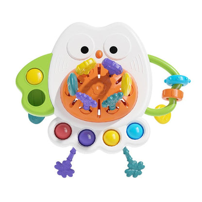 Sensory Owl Toy with Pull Strings and Activity Buttons