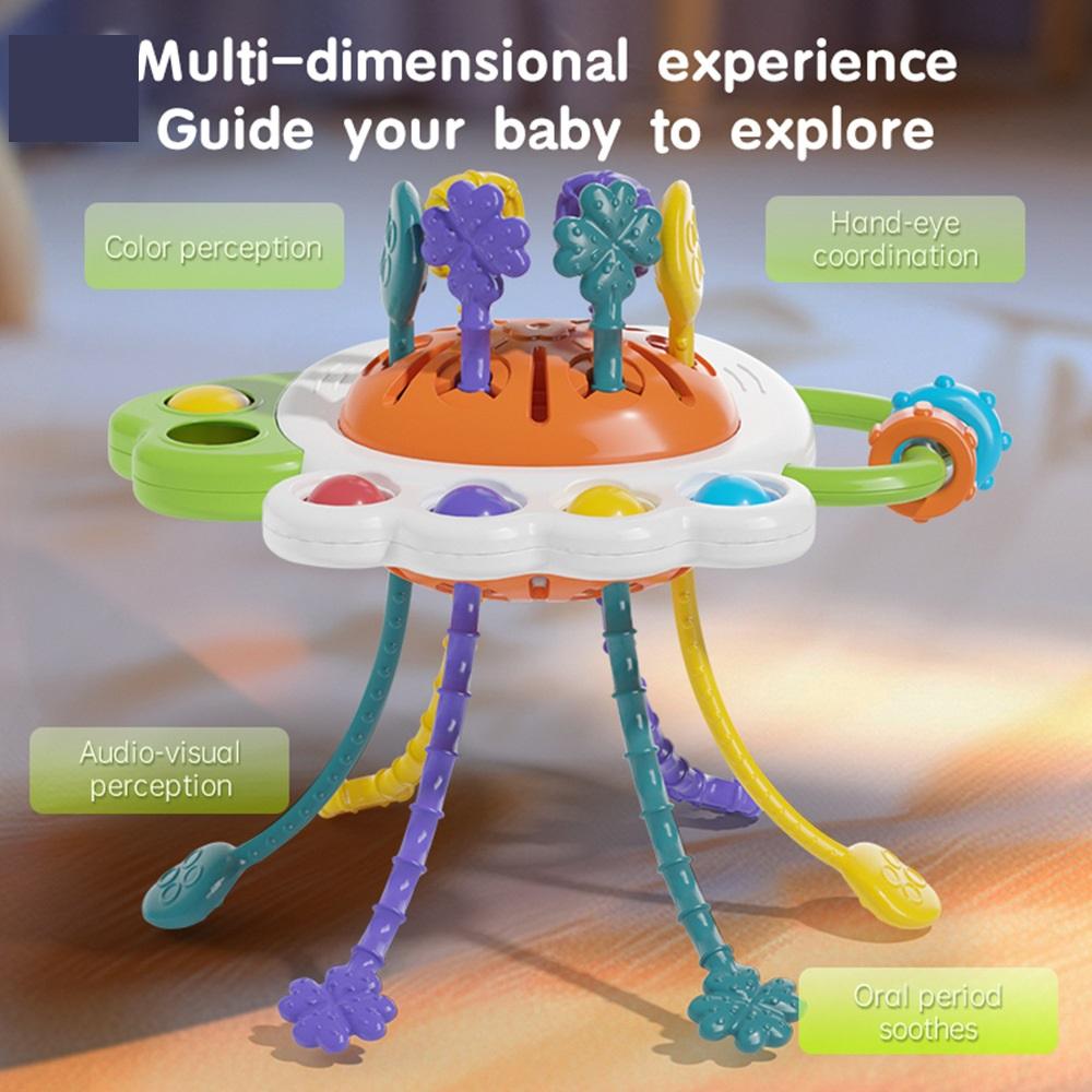 Sensory Owl Toy with Pull Strings and Activity Buttons