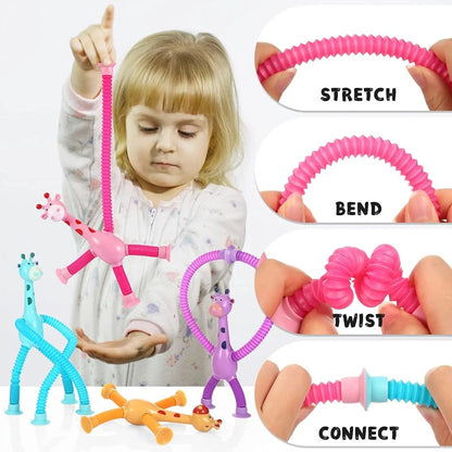 LED Suction Giraffe Pop Fidget Toy – Light-Up Sensory Fun